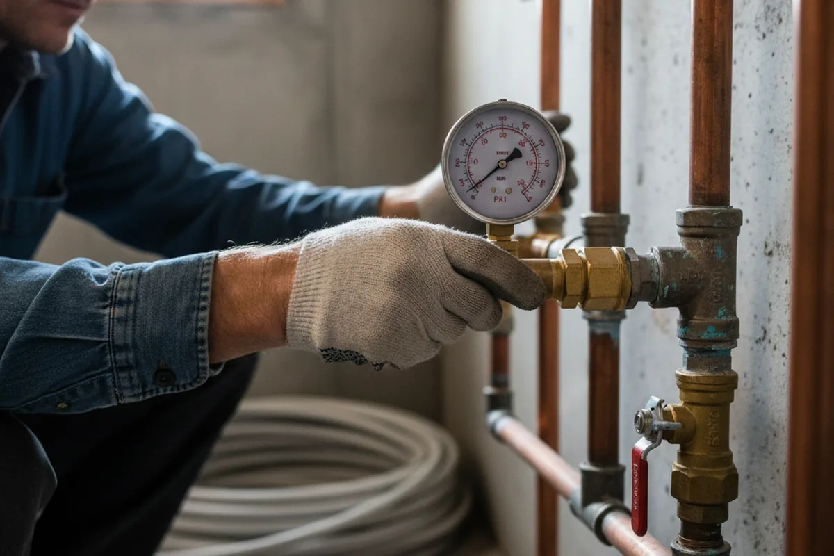 Pressure testing a repaired line during Water Line Repair in King City